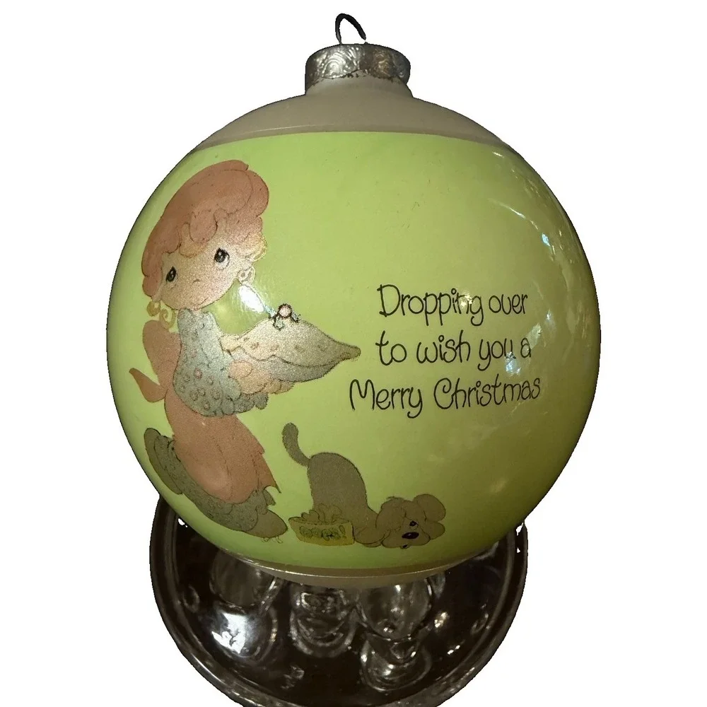 Vintage 1980 Precious Moments Enesco E-3435 Glass Ball Christmas Ornament Box